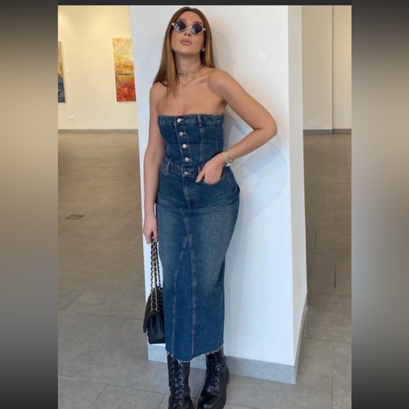 Zara | Dresses | Zara Denim Halter Limited Edition Dress | Poshmark